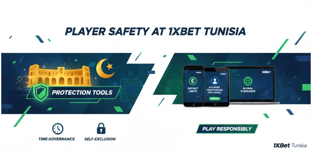 أدوات وتدابير سلامة اللاعبين في 1xBet تونس