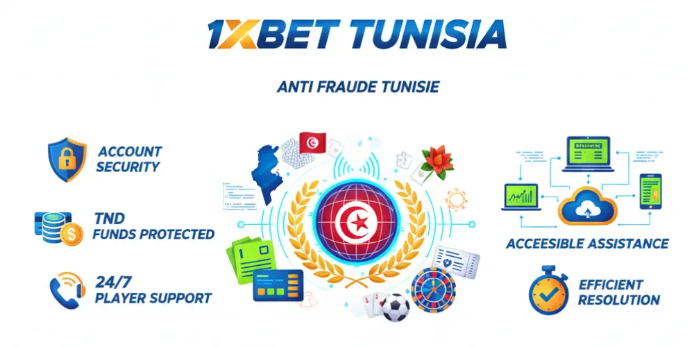 دعم اللاعبين والإبلاغ عن الاحتيال في 1xBet تونس