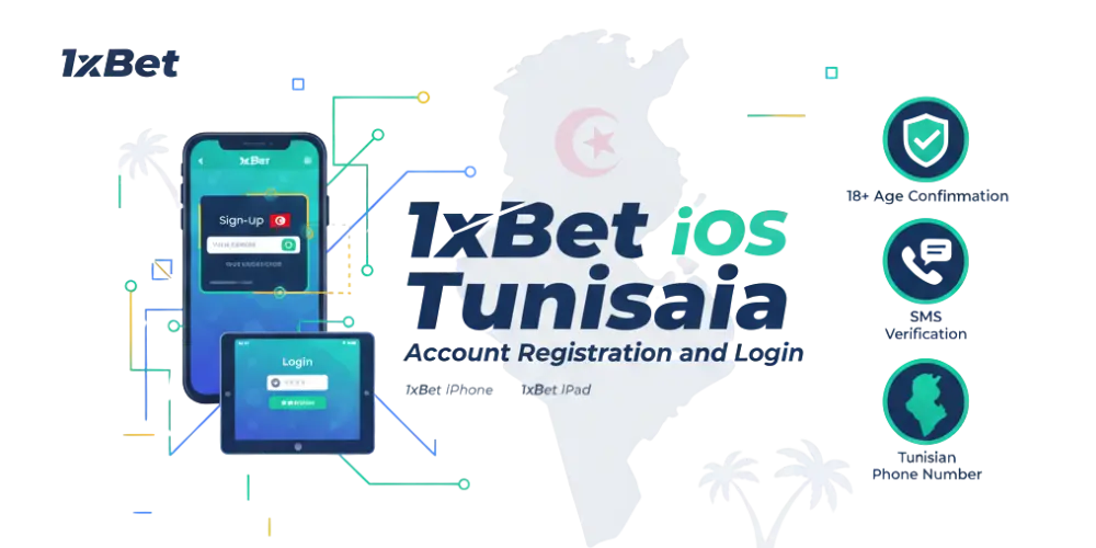 Création de compte et connexion avec l'application iOS 1xBet en Tunisie