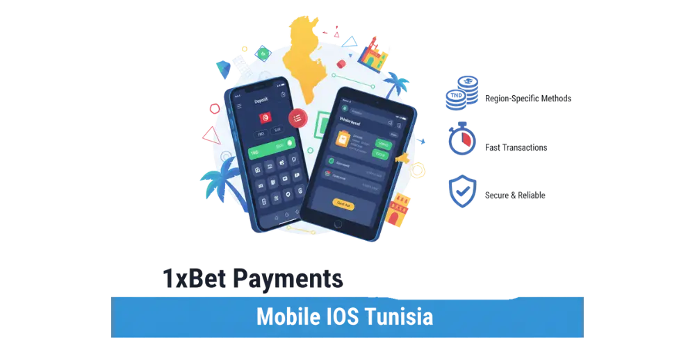 Paiements et retraits via 1xBet Mobile iOS en Tunisie